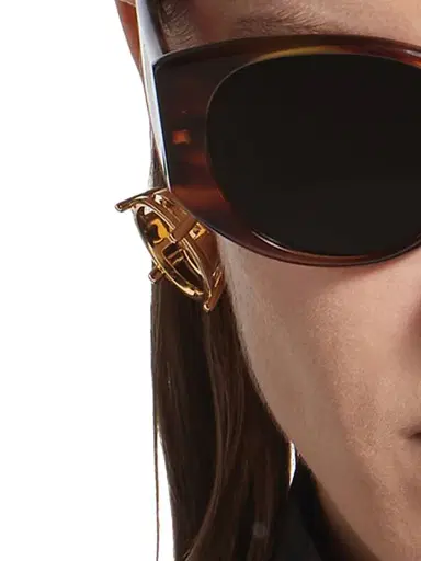 Balenciaga Women's Frame Oval Earrings - Shiny Gold | Thumbnail 3 Balenciaga Women's Frame Oval Earrings - Shiny Gold | Thumbnail 3