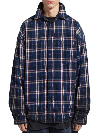 Balenciaga Men's Reversible Shirt - Navy Brown | Thumbnail 5 Balenciaga Men's Reversible Shirt - Navy Brown | Thumbnail 5