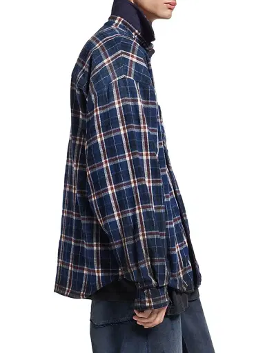 Balenciaga Men's Reversible Shirt - Navy Brown | Thumbnail 6 Balenciaga Men's Reversible Shirt - Navy Brown | Thumbnail 6