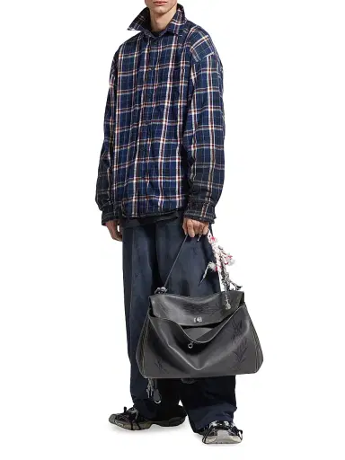 Balenciaga Men's Reversible Shirt - Navy Brown | Thumbnail 8 Balenciaga Men's Reversible Shirt - Navy Brown | Thumbnail 8