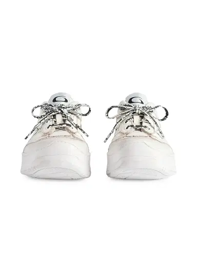 Balenciaga Women's Hamptons Platform Sneakers - White | Thumbnail 4 Balenciaga Women's Hamptons Platform Sneakers - White | Thumbnail 4
