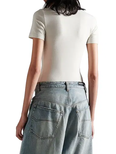 Balenciaga Women's 3B Sports Icon Fitted Crewneck T-Shirt - Chalky White | Thumbnail 3 Balenciaga Women's 3B Sports Icon Fitted Crewneck T-Shirt - Chalky White | Thumbnail 3