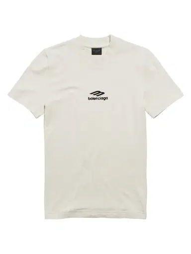 Balenciaga Women's 3B Sports Icon Fitted Crewneck T-Shirt - Chalky White | Thumbnail 1 Balenciaga Women's 3B Sports Icon Fitted Crewneck T-Shirt - Chalky White | Thumbnail 1