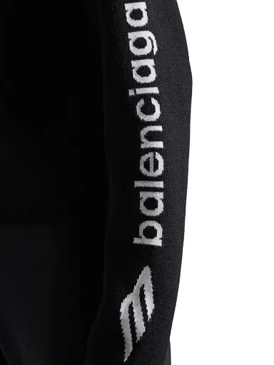 Balenciaga Women's 3B Sports Icon Cropped Crewneck Sweatshirt - Black White | Thumbnail 5 Balenciaga Women's 3B Sports Icon Cropped Crewneck Sweatshirt - Black White | Thumbnail 5