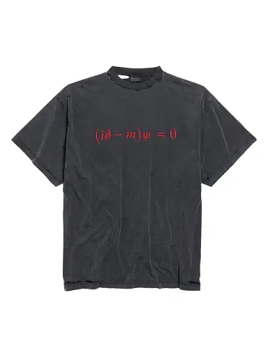 Balenciaga Men's Dirac Equation Oversized T-Shirt - Washed Black Red | Thumbnail 1 Balenciaga Men's Dirac Equation Oversized T-Shirt - Washed Black Red | Thumbnail 1