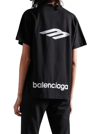 Balenciaga Women's 3B Sports Icon T-Shirt - Washed Black | Thumbnail 3 Balenciaga Women's 3B Sports Icon T-Shirt - Washed Black | Thumbnail 3