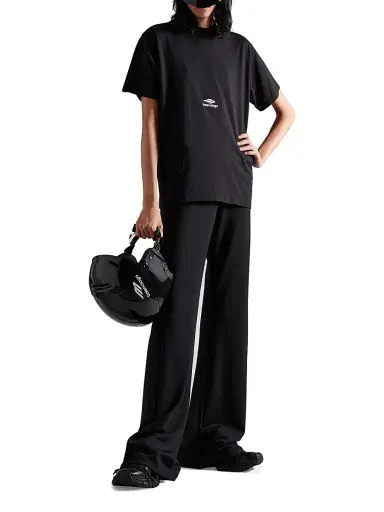 Balenciaga Women's 3B Sports Icon T-Shirt - Washed Black | Thumbnail 5 Balenciaga Women's 3B Sports Icon T-Shirt - Washed Black | Thumbnail 5
