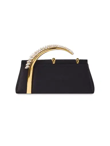 L'Alingi Women's Aura Crystal-Embellished Satin Clutch - Black | Thumbnail 3 L'Alingi Women's Aura Crystal-Embellished Satin Clutch - Black | Thumbnail 3