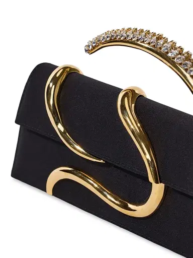 L'Alingi Women's Aura Crystal-Embellished Satin Clutch - Black | Thumbnail 5 L'Alingi Women's Aura Crystal-Embellished Satin Clutch - Black | Thumbnail 5