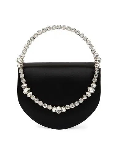 L'Alingi Women's Lily Crystal-Embellished Satin Top Handle Bag - Black | Thumbnail 1 L'Alingi Women's Lily Crystal-Embellished Satin Top Handle Bag - Black | Thumbnail 1