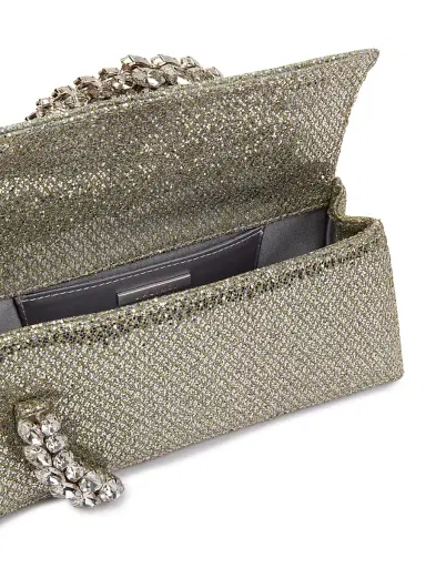 L'Alingi Women's Karma Crystal-Embellished Lace Clutch - Gold | Thumbnail 5 L'Alingi Women's Karma Crystal-Embellished Lace Clutch - Gold | Thumbnail 5