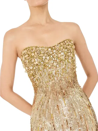 Jenny Packham Women's Cesonia Embellished Strapless Column Gown | Thumbnail 4 Jenny Packham Women's Cesonia Embellished Strapless Column Gown | Thumbnail 4