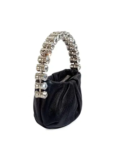 L'Alingi Women's Micro Eternity Crystal-Embellished Leather Convertible Clutch - Black | Thumbnail 2 L'Alingi Women's Micro Eternity Crystal-Embellished Leather Convertible Clutch - Black | Thumbnail 2