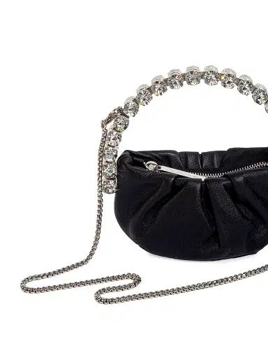 L'Alingi Women's Micro Eternity Crystal-Embellished Leather Convertible Clutch - Black | Thumbnail 3 L'Alingi Women's Micro Eternity Crystal-Embellished Leather Convertible Clutch - Black | Thumbnail 3