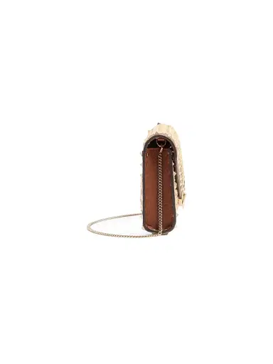 Valentino Garavani Women's Mini Rockstud Raffia Shoulder Bag - Saddle Brown | Thumbnail 4 Valentino Garavani Women's Mini Rockstud Raffia Shoulder Bag - Saddle Brown | Thumbnail 4