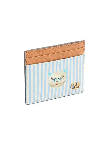 Valentino Garavani Men's VLogo Signature Wallet in Grainy Calfskin with Le Chat De La Maison Print - Azure | Thumbnail 3 Valentino Garavani Men's VLogo Signature Wallet in Grainy Calfskin with Le Chat De La Maison Print - Azure | Thumbnail 3