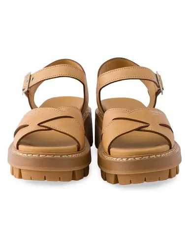 Prada Women's Leather Sandals - Beige Khaki | Thumbnail 4 Prada Women's Leather Sandals - Beige Khaki | Thumbnail 4