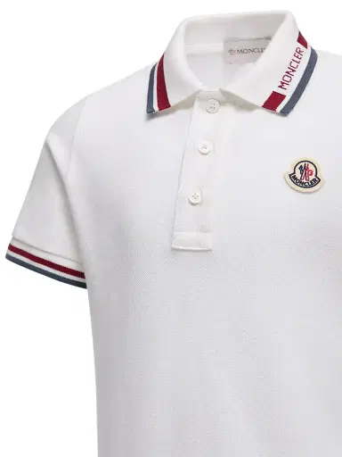 Moncler Little Boy's & Boy's Set in Cotton Piquet - White Blue | Thumbnail 3 Moncler Little Boy's & Boy's Set in Cotton Piquet - White Blue | Thumbnail 3
