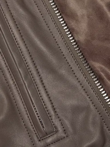 Rick Owens Women's Scarf Leather Biker Jacket - Dust - Size 4 | Thumbnail 7 Rick Owens Women's Scarf Leather Biker Jacket - Dust - Size 4 | Thumbnail 7