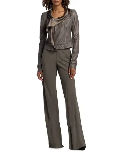 Rick Owens Women's Bias-Cut Silk Mid-Rise Pants - Dust - Size 8 | Thumbnail 2 Rick Owens Women's Bias-Cut Silk Mid-Rise Pants - Dust - Size 8 | Thumbnail 2