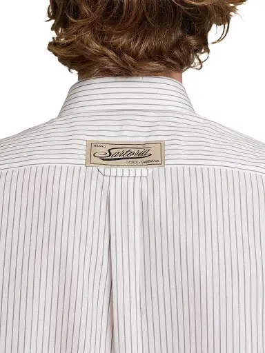 Dolce & Gabbana Men's Striped Cotton Poplin Shirt - Rigato | Thumbnail 6 Dolce & Gabbana Men's Striped Cotton Poplin Shirt - Rigato | Thumbnail 6