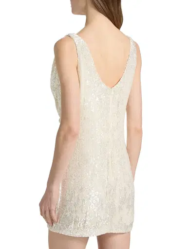 The New Arrivals Ilkyaz Ozel Women's Lydia Sequined Cowlneck Minidress - Full Moon | Thumbnail 5 The New Arrivals Ilkyaz Ozel Women's Lydia Sequined Cowlneck Minidress - Full Moon | Thumbnail 5