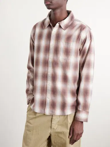 Corridor Driftwood Checked Cotton Shirt - Men | Thumbnail 3 Corridor Driftwood Checked Cotton Shirt - Men | Thumbnail 3