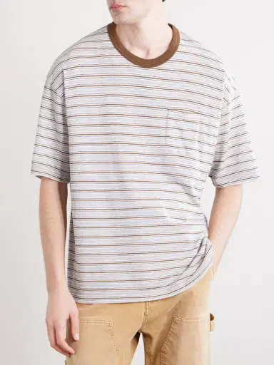 Visvim Striped Wool and Cotton-Blend T-Shirt - Men | Thumbnail 3 Visvim Striped Wool and Cotton-Blend T-Shirt - Men | Thumbnail 3