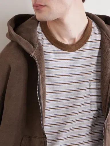 Visvim Striped Wool and Cotton-Blend T-Shirt - Men | Thumbnail 5 Visvim Striped Wool and Cotton-Blend T-Shirt - Men | Thumbnail 5