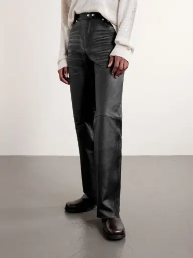 Our Legacy Carlson Straight-Leg Leather Trousers - Men | Thumbnail 3 Our Legacy Carlson Straight-Leg Leather Trousers - Men | Thumbnail 3