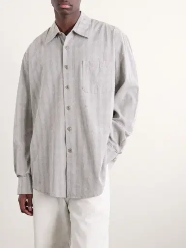 Our Legacy Above Striped Cotton and Linen-Blend Shirt - Men | Thumbnail 3 Our Legacy Above Striped Cotton and Linen-Blend Shirt - Men | Thumbnail 3