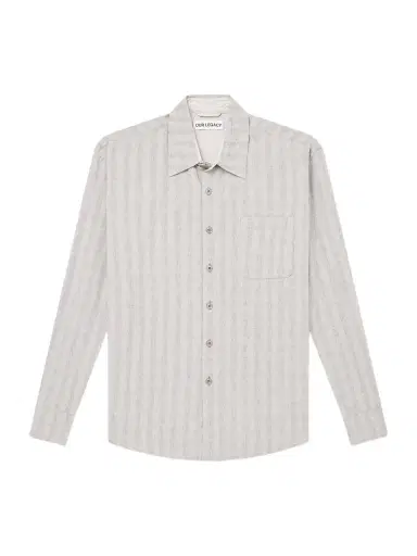 Our Legacy Above Striped Cotton and Linen-Blend Shirt - Men | Thumbnail 1 Our Legacy Above Striped Cotton and Linen-Blend Shirt - Men | Thumbnail 1