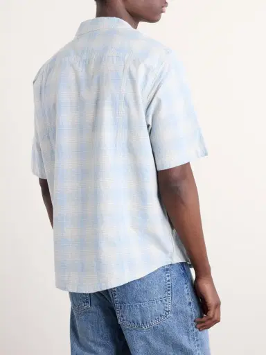Corridor Camp-Collar Checked Cotton and Linen-Blend Shirt - Men | Thumbnail 4 Corridor Camp-Collar Checked Cotton and Linen-Blend Shirt - Men | Thumbnail 4