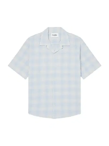 Corridor Camp-Collar Checked Cotton and Linen-Blend Shirt - Men | Thumbnail 1 Corridor Camp-Collar Checked Cotton and Linen-Blend Shirt - Men | Thumbnail 1