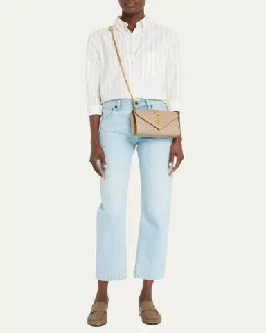 Saint Laurent Envelope Triquilt Small YSL Shoulder Bag in Grained Leather | Thumbnail 5 Saint Laurent Envelope Triquilt Small YSL Shoulder Bag in Grained Leather | Thumbnail 5
