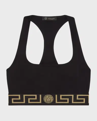 Versace Greca Border Racerback Sports Bra | Thumbnail 6 Versace Greca Border Racerback Sports Bra | Thumbnail 6