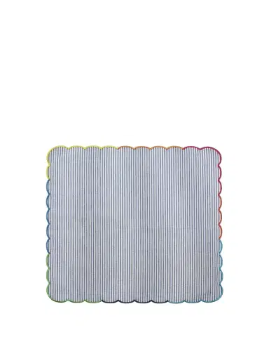 Kim Seybert Fiesta Scalloped Seersucker Napkin | Thumbnail 1 Kim Seybert Fiesta Scalloped Seersucker Napkin | Thumbnail 1