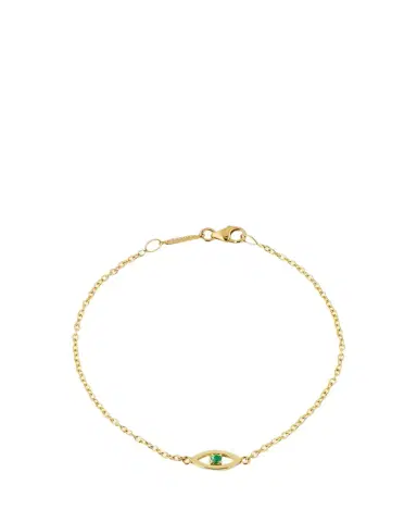 Jennifer Meyer Mini Open Evil Eye Bracelet with Emerald | Thumbnail 1 Jennifer Meyer Mini Open Evil Eye Bracelet with Emerald | Thumbnail 1