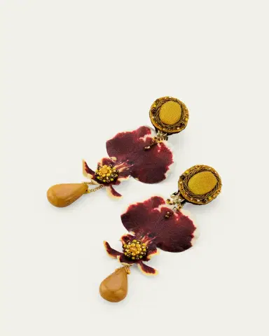 Ranjana Khan Midnight Orchid Earrings | Thumbnail 2 Ranjana Khan Midnight Orchid Earrings | Thumbnail 2
