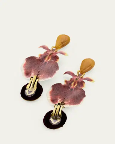 Ranjana Khan Midnight Orchid Earrings | Thumbnail 3 Ranjana Khan Midnight Orchid Earrings | Thumbnail 3