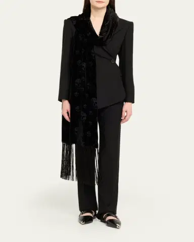 Alexander McQueen Classic Skull Velvet Fringe Scarf | Thumbnail 2 Alexander McQueen Classic Skull Velvet Fringe Scarf | Thumbnail 2