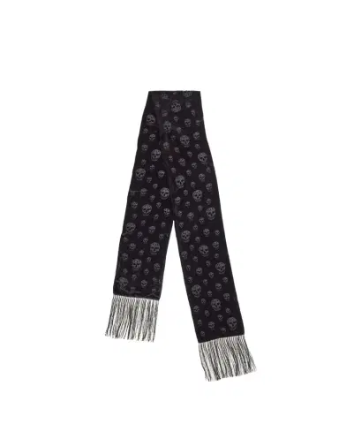 Alexander McQueen Classic Skull Velvet Fringe Scarf | Thumbnail 1 Alexander McQueen Classic Skull Velvet Fringe Scarf | Thumbnail 1