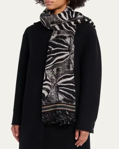 Faliero Sarti x Peter Beard Studio Zebra Print Stole | Thumbnail 2 Faliero Sarti x Peter Beard Studio Zebra Print Stole | Thumbnail 2