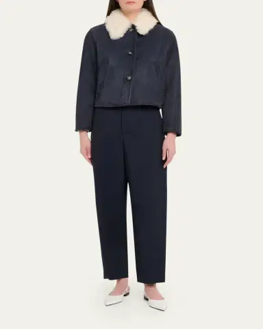 Marni Wool Twill Tapered-Leg Ankle Trousers | Thumbnail 2 Marni Wool Twill Tapered-Leg Ankle Trousers | Thumbnail 2