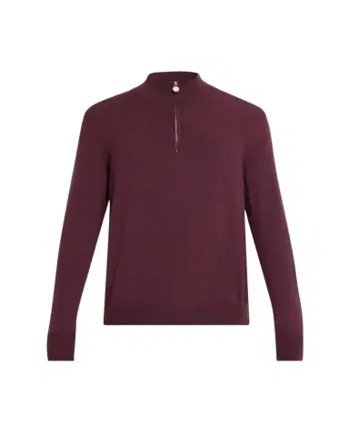 Kiton Men's 12gg Cashmere Mock Neck Quarter-Zip Sweater | Thumbnail 1 Kiton Men's 12gg Cashmere Mock Neck Quarter-Zip Sweater | Thumbnail 1