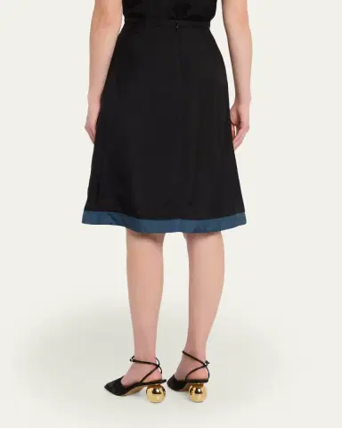 Marni A-Line Satin Knee-Length Skirt | Thumbnail 3 Marni A-Line Satin Knee-Length Skirt | Thumbnail 3
