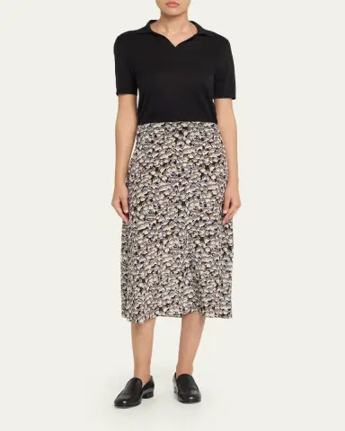 Marni Anemones-Print Silk Crepe De Chine Midi Skirt | Thumbnail 2 Marni Anemones-Print Silk Crepe De Chine Midi Skirt | Thumbnail 2