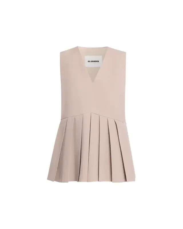 Sleeveless Pleated Peplum Top Sleeveless Pleated Peplum Top