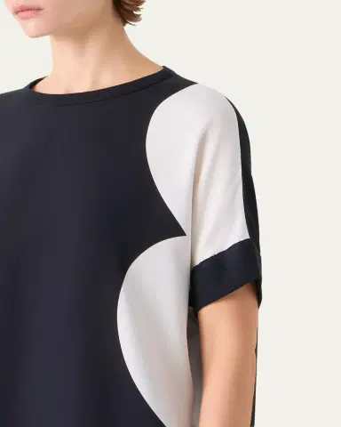 Akris Silk-Front Short-Sleeve Sweater | Thumbnail 5 Akris Silk-Front Short-Sleeve Sweater | Thumbnail 5