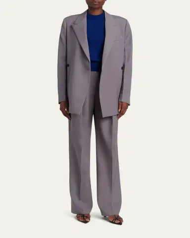 Jil Sander Pleated Wool Straight-Leg Pants | Thumbnail 2 Jil Sander Pleated Wool Straight-Leg Pants | Thumbnail 2